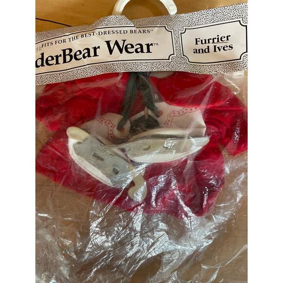 NEW! Vanderbear Wear Bear Outfit. Furrier & Ives. Ice Skating. Red Dress - Picture 2 of 3